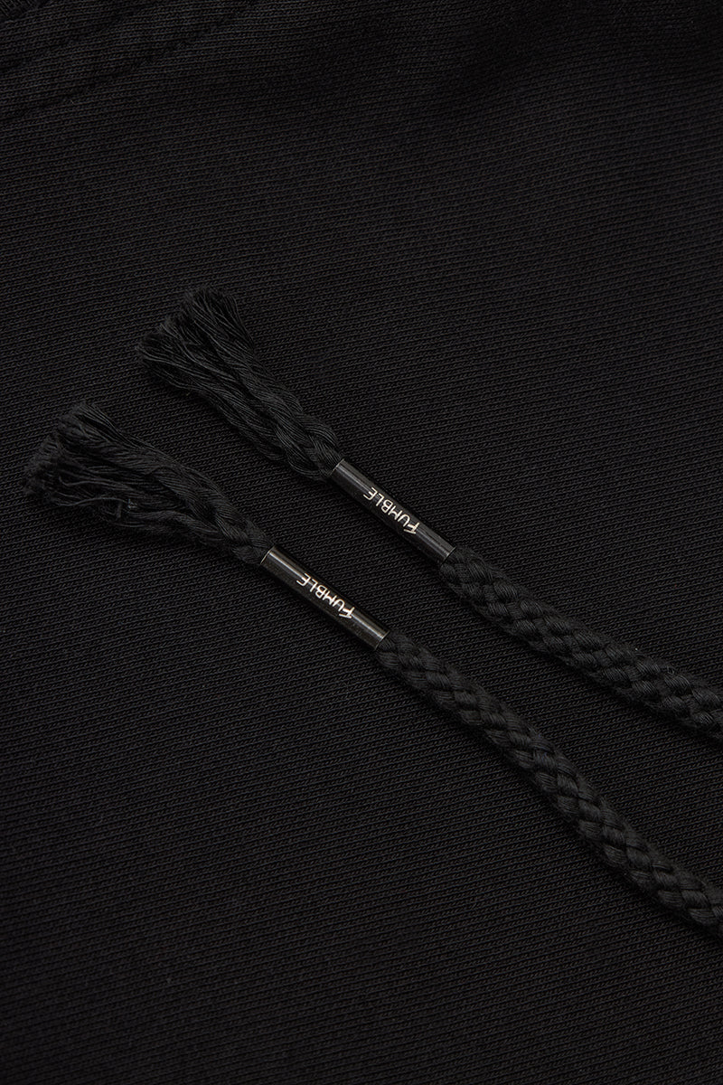 FUMBLE JAPANESE APPLIQUE HOODIES - BLACK