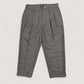 WOODBLOCK 2TUCK STRIPE WOOL TROUSER - GREY