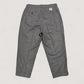 WOODBLOCK 2TUCK STRIPE WOOL TROUSER - GREY
