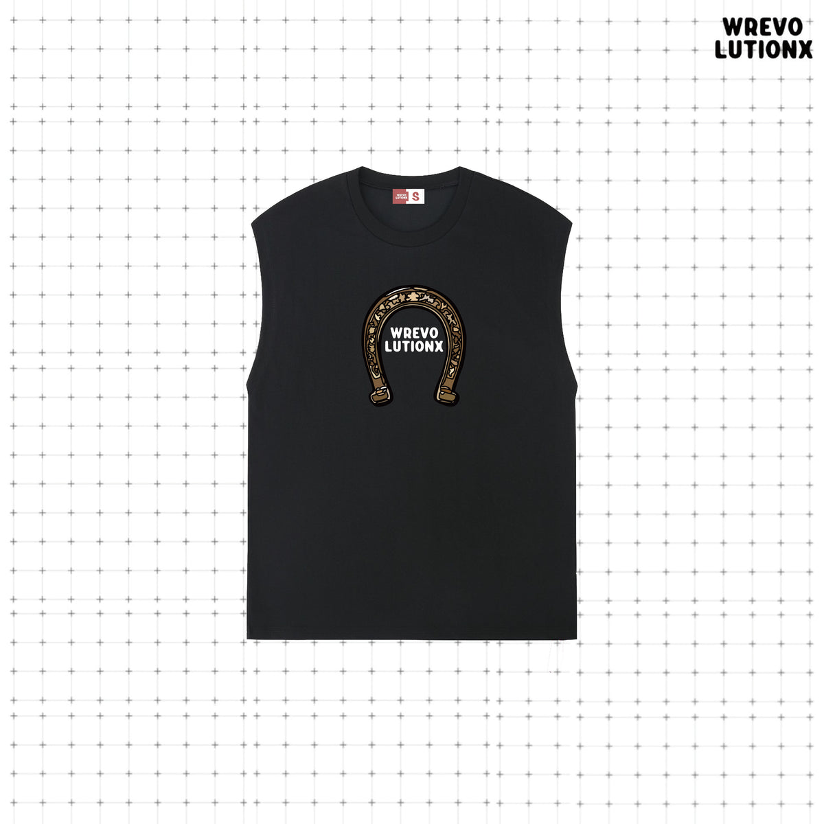 WREVOLUTIONX Classic Animals - Black Heavy-Weight Tank (Horseshoe)