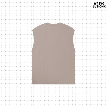 WREVOLUTIONX Classic Animals - Cement Gray Heavy-Weight Tank  (Horseshoe)