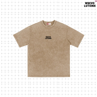 WREVOLUTIONX Classic Animals - Khaki Denim Washed T-Shirt（Western Cowboy)