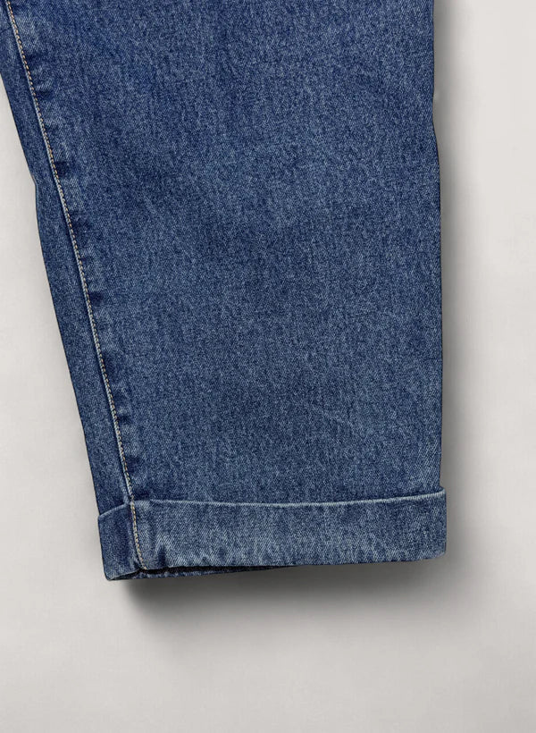 WOODBLOCK 2TUCK DENIM TROUSER - LIGHT INDIGO