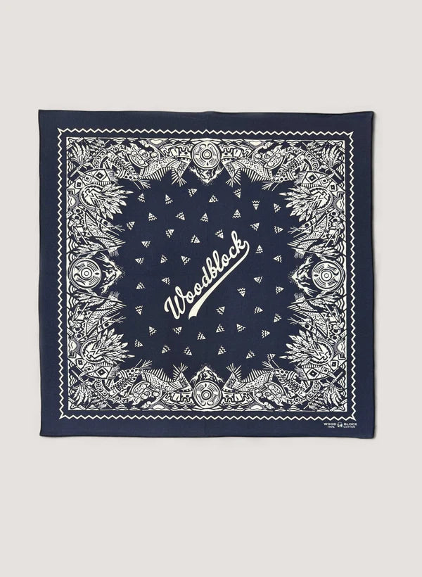 WOODBLOCK BANDANA SCARF