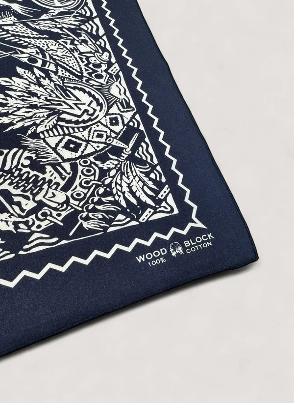 WOODBLOCK BANDANA SCARF