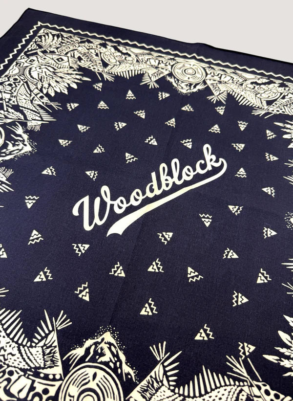 WOODBLOCK BANDANA SCARF