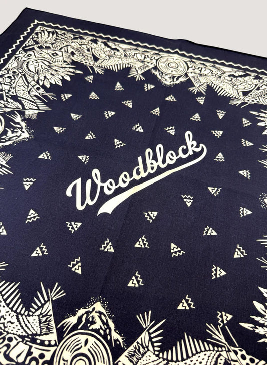 WOODBLOCK BANDANA SCARF