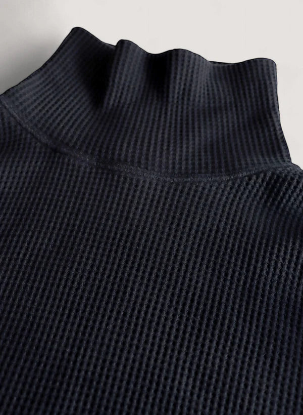 WOODBLOCK THERMAL TURTLE NECK - NAVY