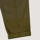 WOODBLOCK２TUCK HERRINGBONE TROUSER - OLIVE