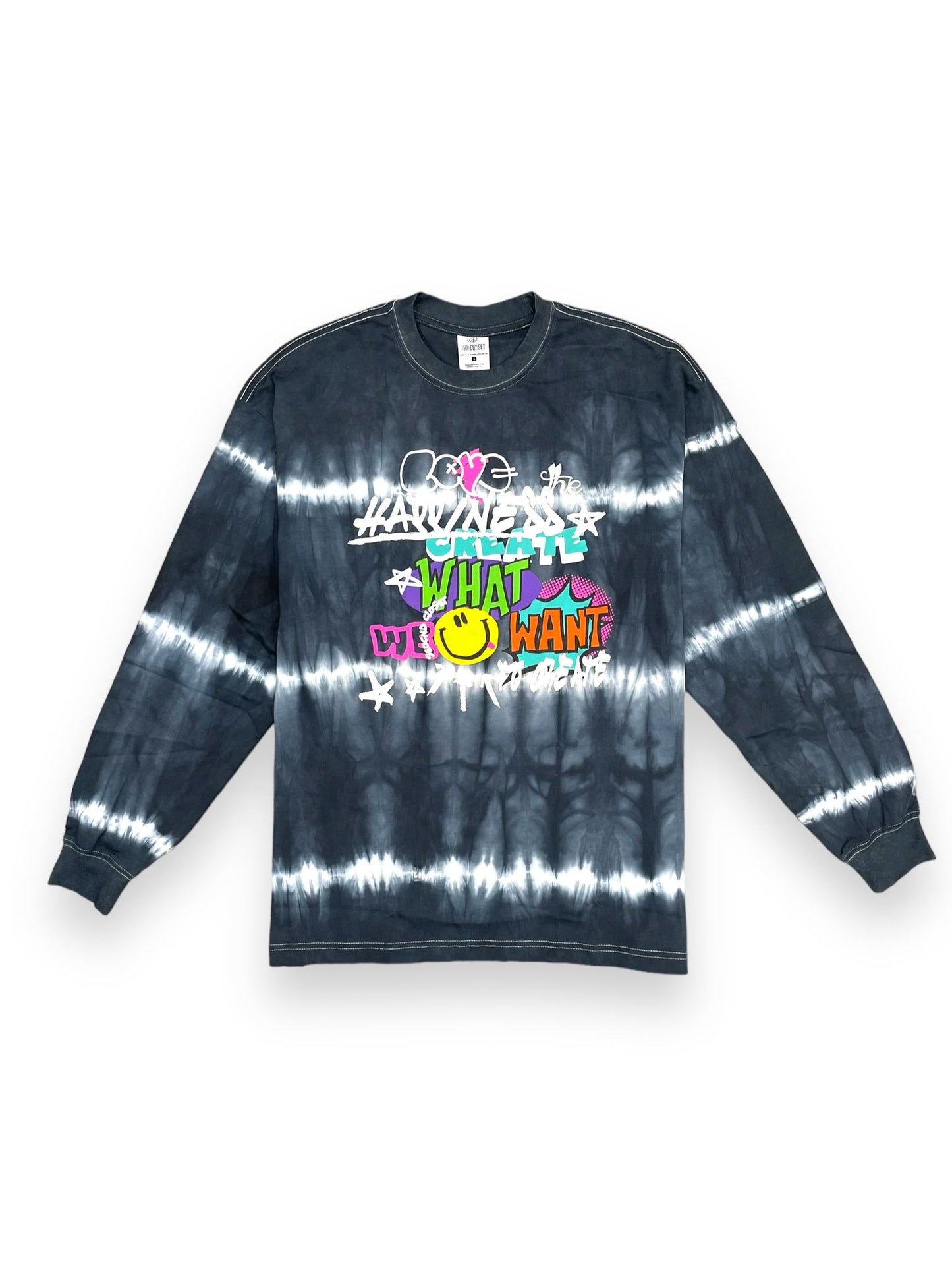 2ND CLOSET "HAPPINESS" TIEDYE L/S T-SHIRT