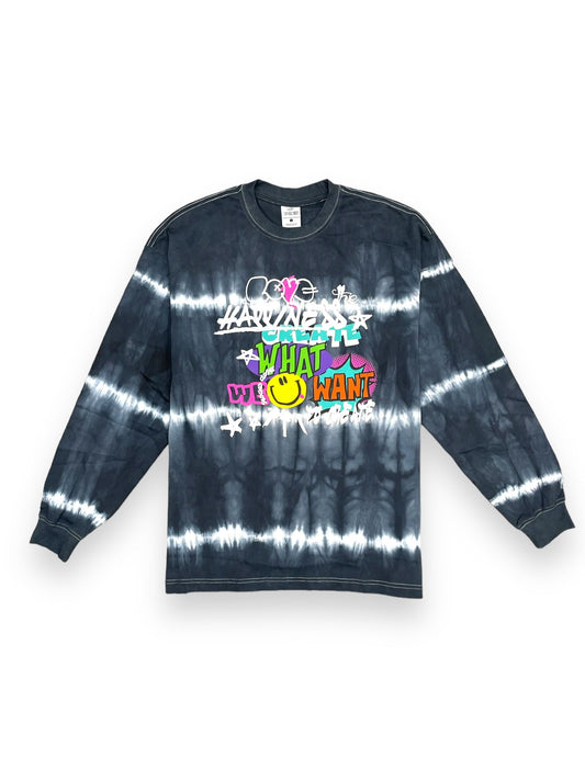 2ND CLOSET "HAPPINESS" TIEDYE L/S T-SHIRT