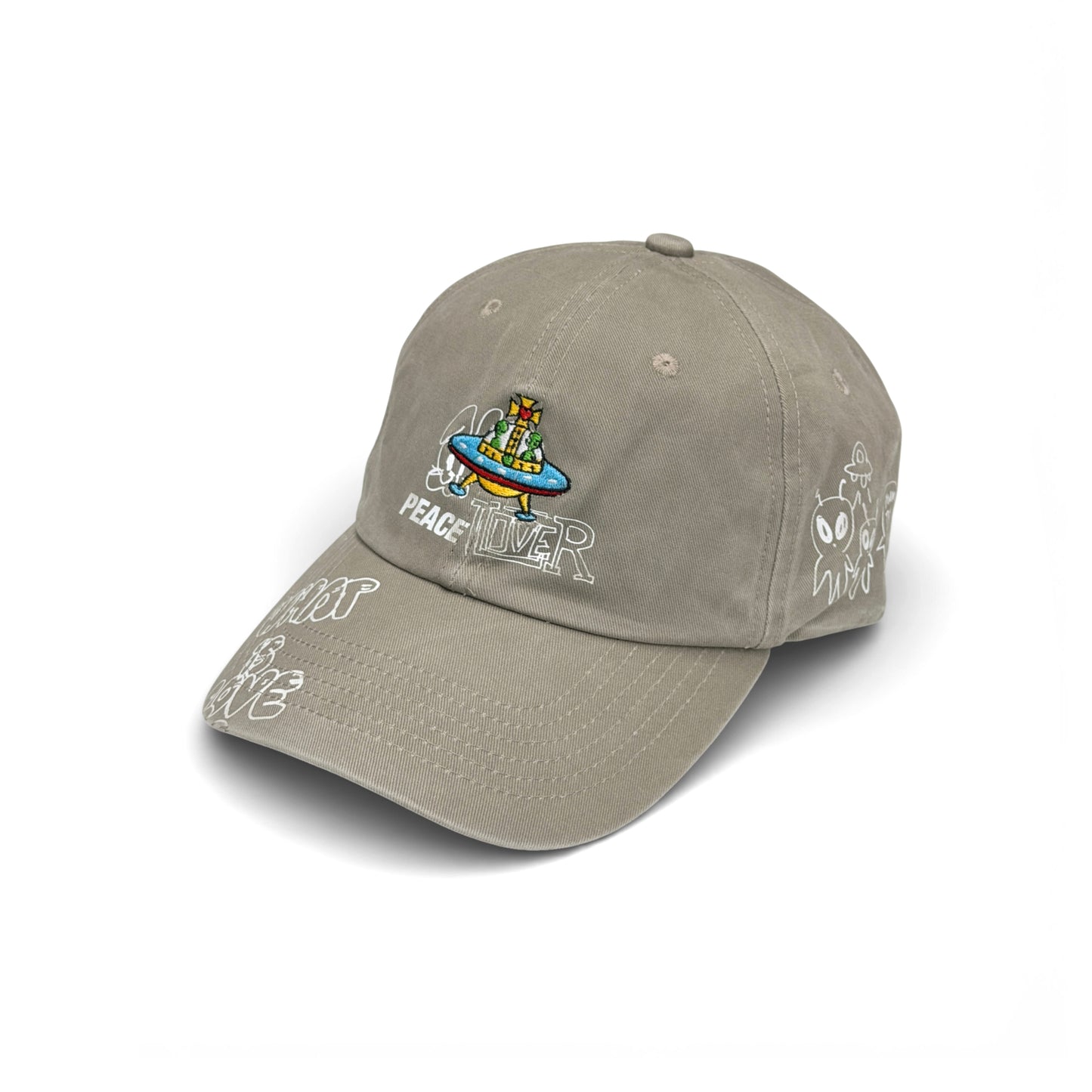 "PEACE LOVERS" GRIFFITTI UFO CAP