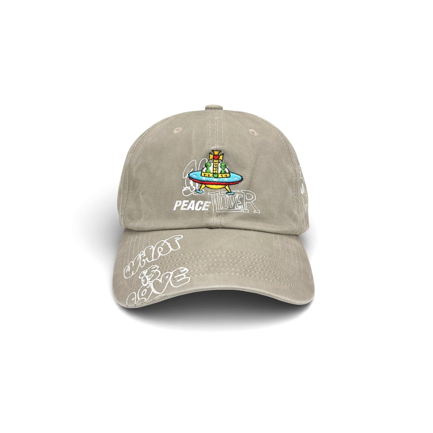 "PEACE LOVERS" GRIFFITTI UFO CAP