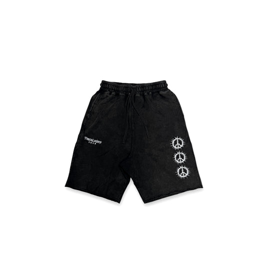 "PEACE PEACE PEACE "WASHED SWEAT SHORTS