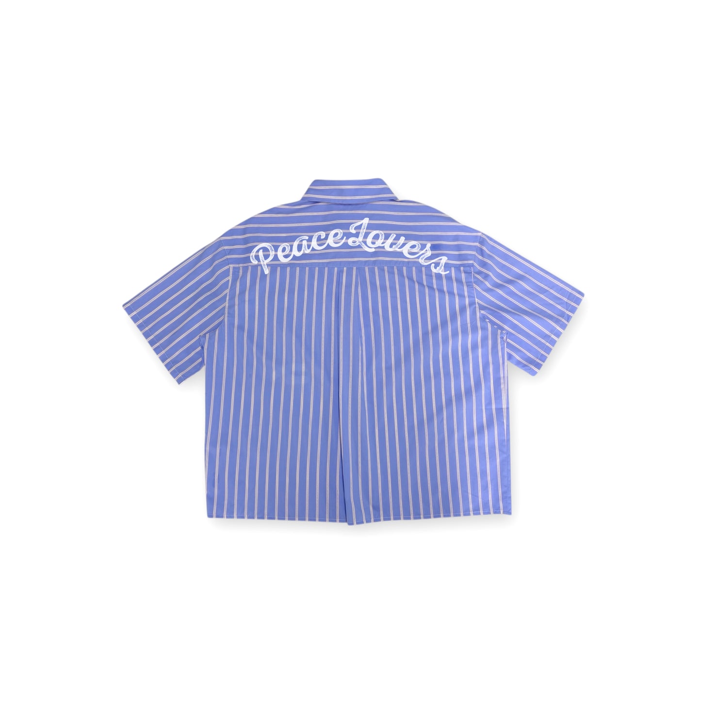 “PEACE LOVER” BOXY STRIPE SHIRT