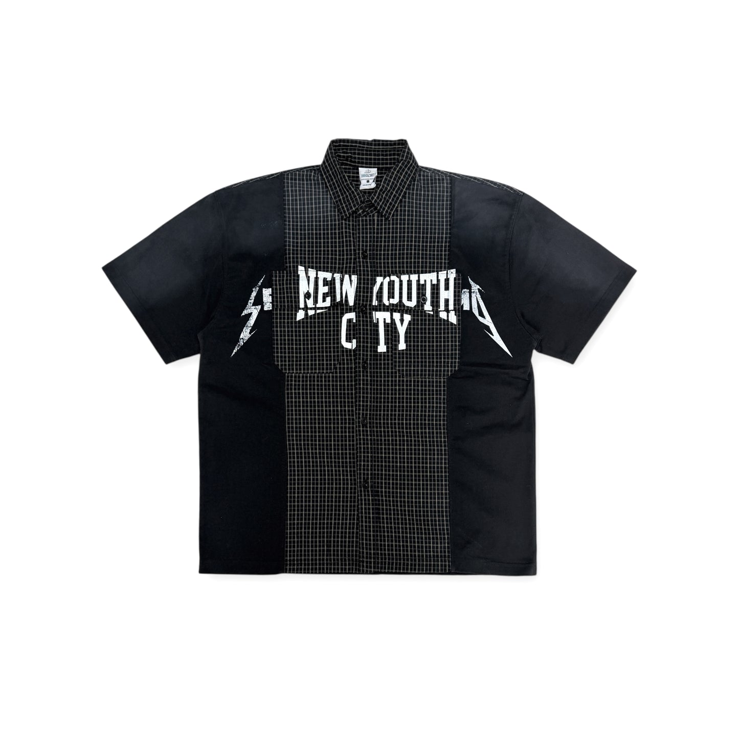 “NEW YOUTH CITY” REWORKED SHIRT-COLLAR T-SHIRT
