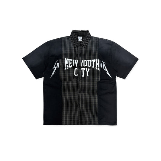 “NEW YOUTH CITY” REWORKED SHIRT-COLLAR T-SHIRT