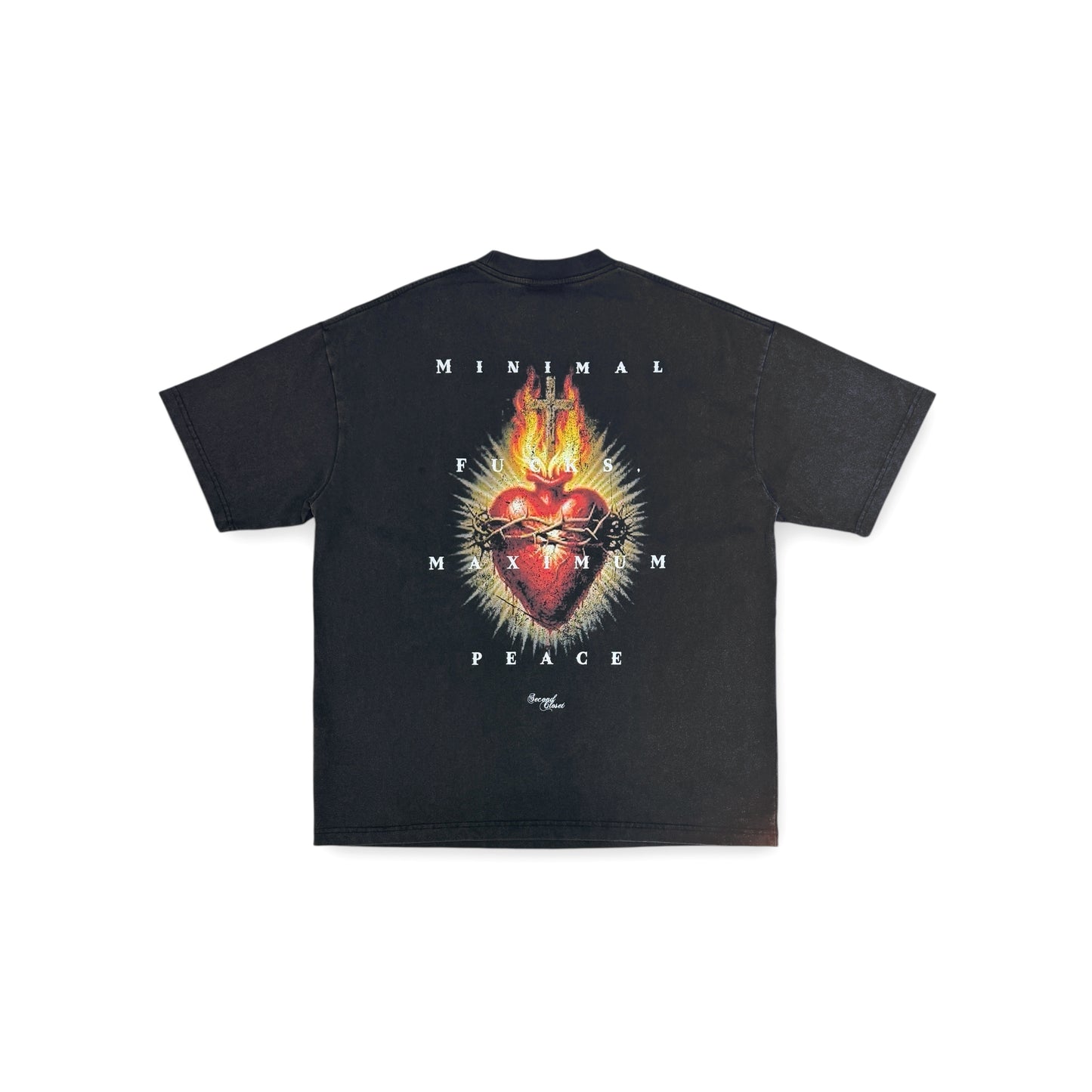 “JESUS LOVES TECHNO MUSIC”WASHED T-SHIRT