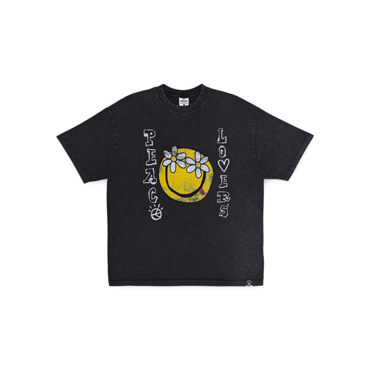 “PEACE LOVERS SMILEY”WASHED T-SHIRT