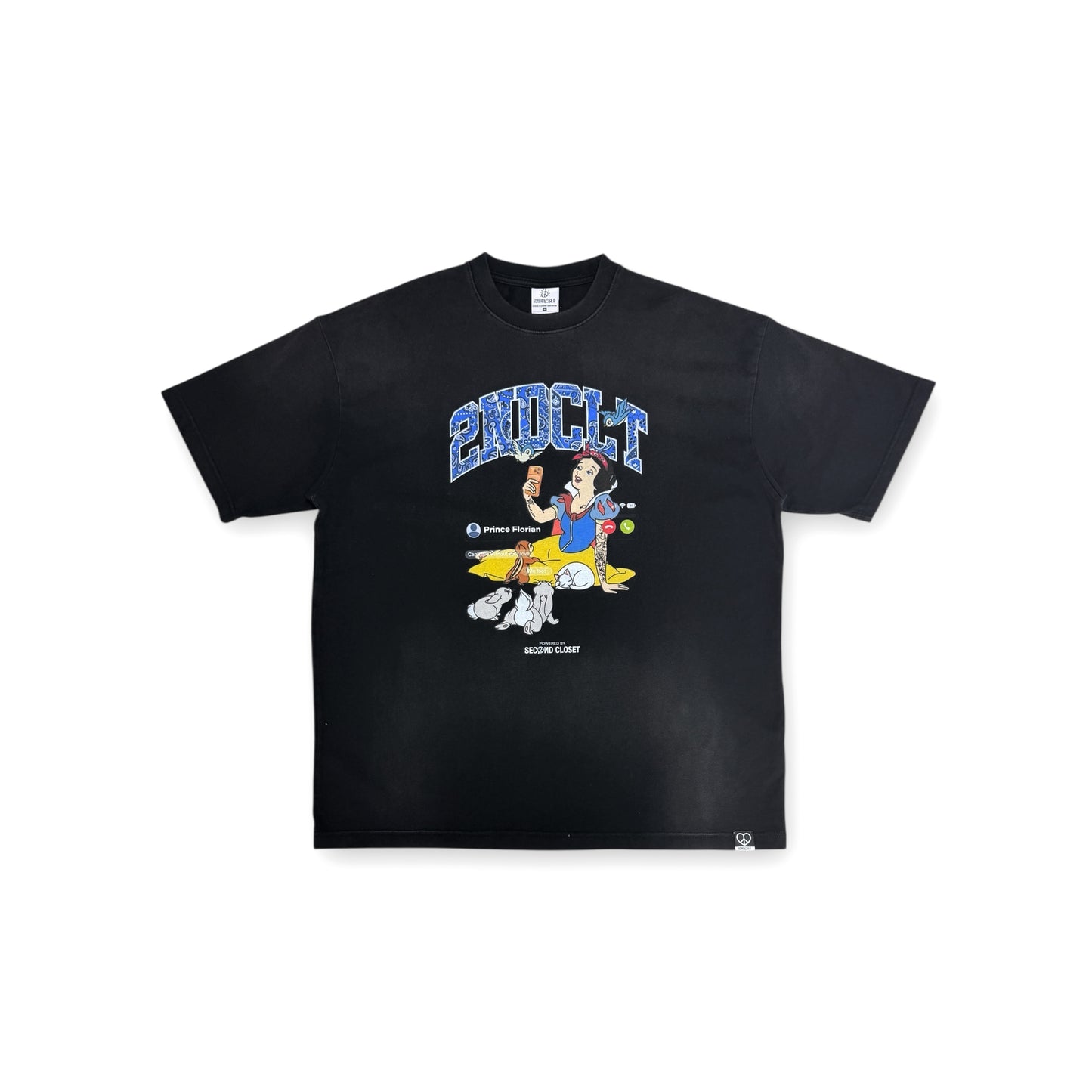 “FACETIME ” SNOW WHITE WASHED T-SHIRT