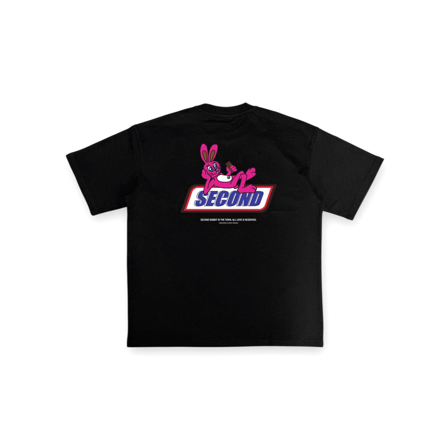 “CHOCO RABBIT” PRINTED WASHED T-SHIRT