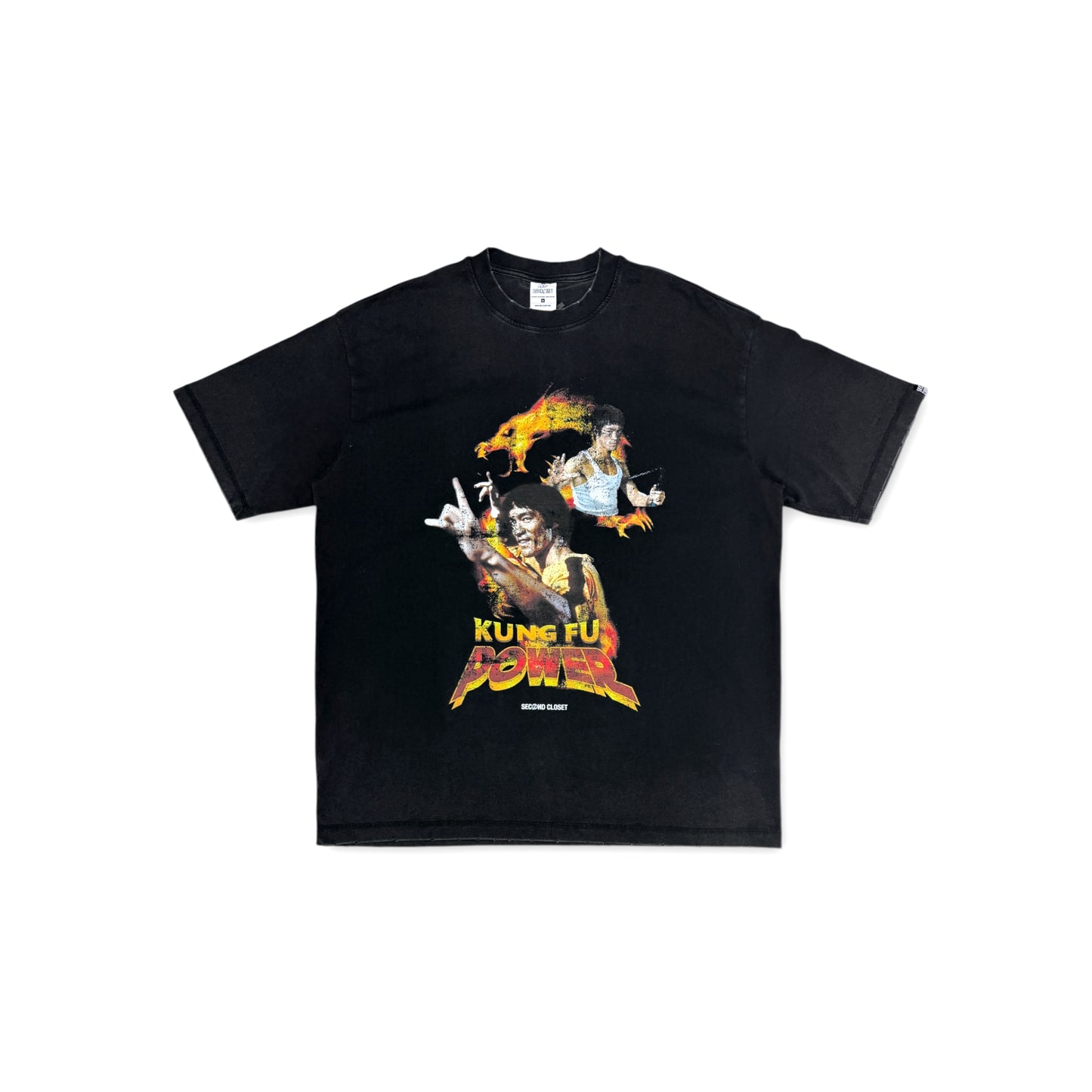 “KUNG FU POWER”WASHED T-SHIRT