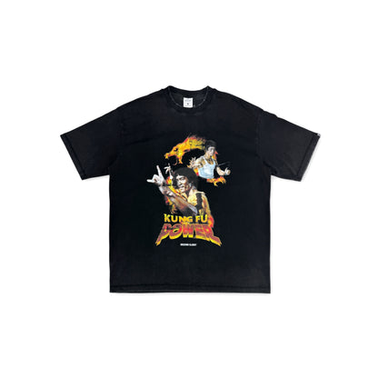 “KUNG FU POWER”WASHED T-SHIRT