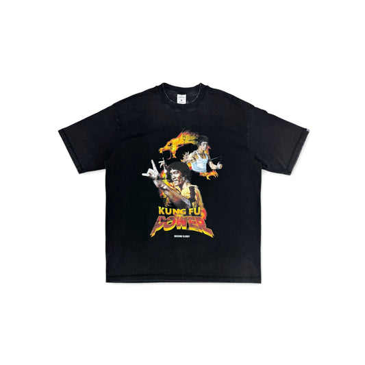 “KUNG FU POWER”WASHED T-SHIRT