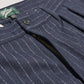 WOODBLOCK 2TUCK STRIPE WOOL TROUSER - NAVY