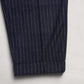 WOODBLOCK 2TUCK STRIPE WOOL TROUSER - NAVY