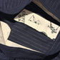 WOODBLOCK 2TUCK STRIPE WOOL TROUSER - NAVY