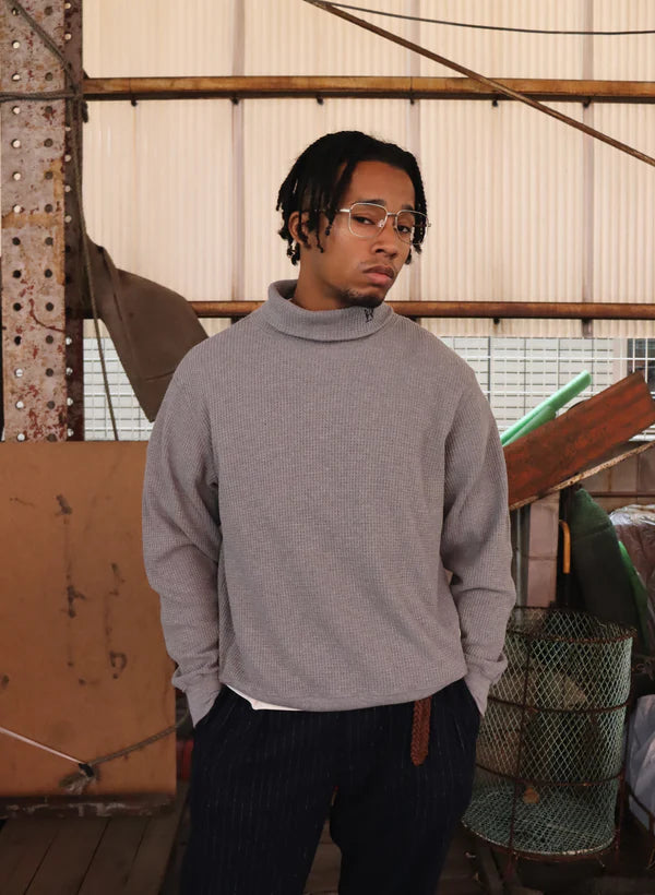WOODBLOCK THERMAL TURTLE NECK - GREY