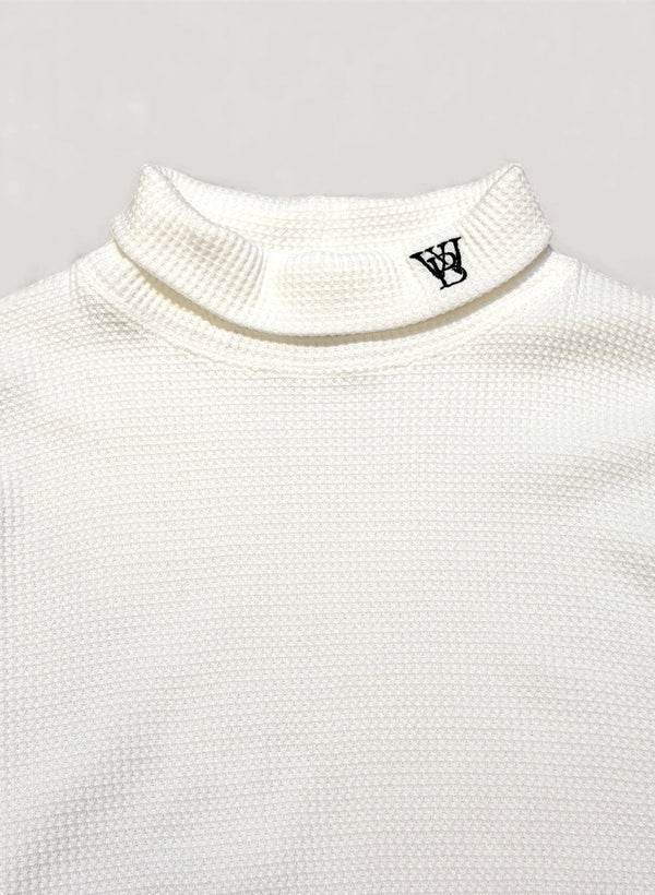 WOODBLOCK THERMAL TURTLE NECK - WHITE