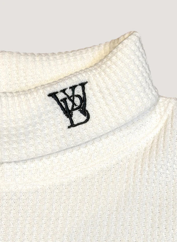 WOODBLOCK THERMAL TURTLE NECK - WHITE