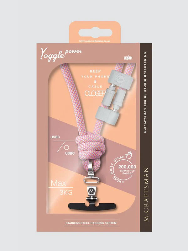 M.Craftsman Yoggle Power Hand 2 in 1 Charging Cable + Wrist Phone Strap