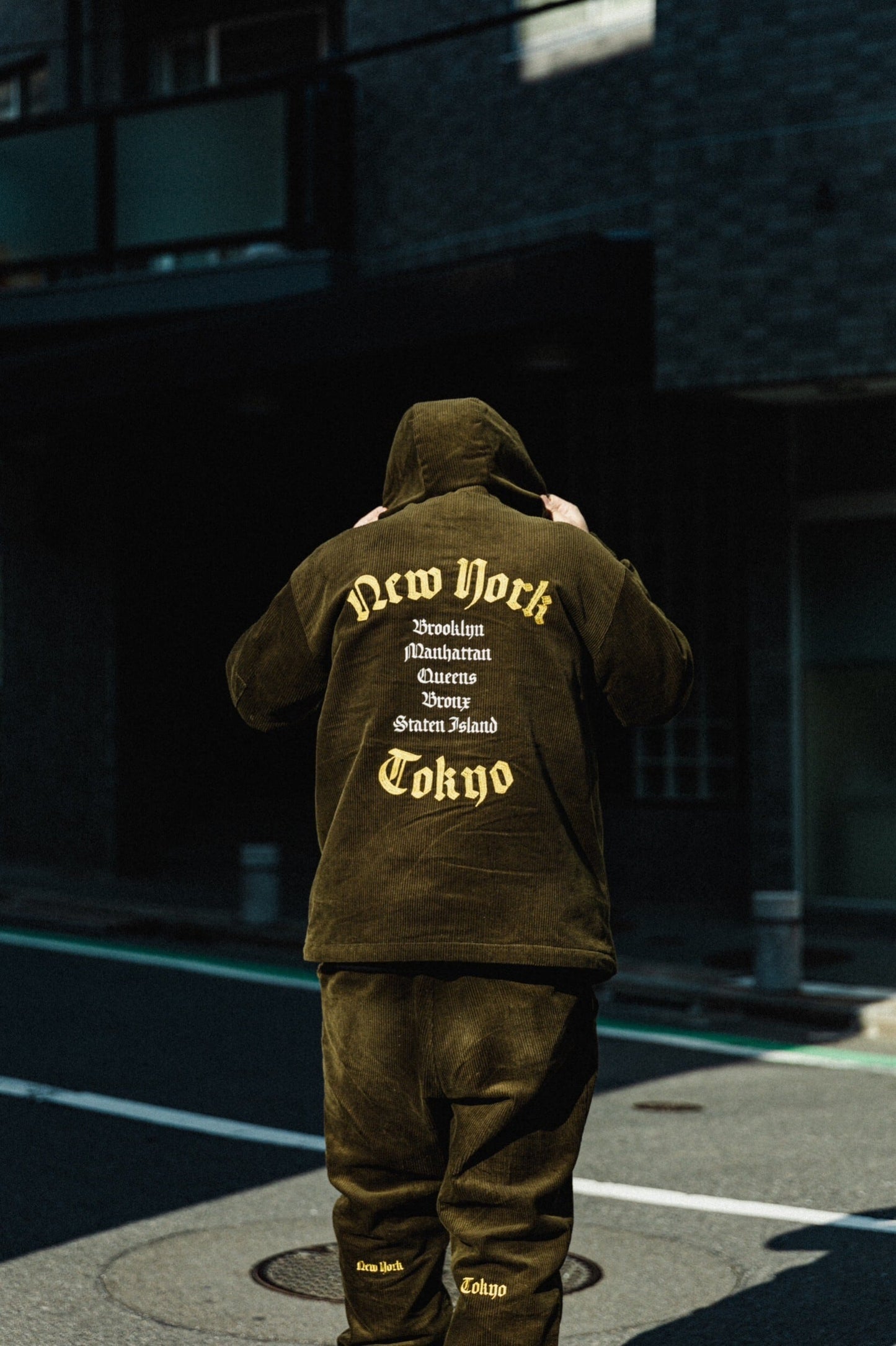 K’rooklyn CORDUROY TEXTILE ZIP HOODIE - KHAKI