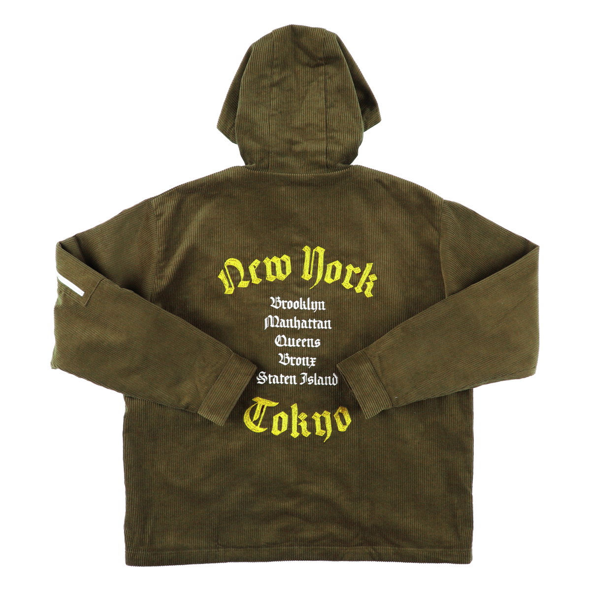 K’rooklyn CORDUROY TEXTILE ZIP HOODIE - KHAKI
