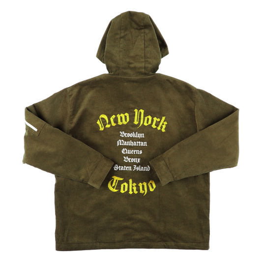 K’rooklyn CORDUROY TEXTILE ZIP HOODIE - KHAKI
